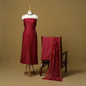Natural dyed bagru chanderi silk 3pc unstitched dress