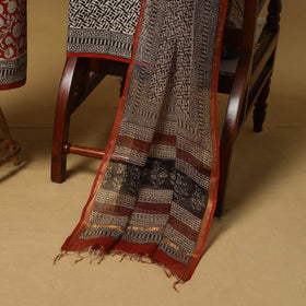 Natural dyed bagru cotton 3pc unstitched dress material 01