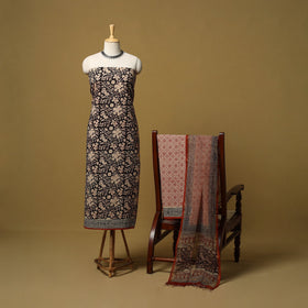 Natural dyed bagru cotton 3pc unstitched dress material 02