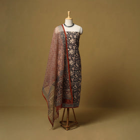 Natural dyed bagru cotton 3pc unstitched dress material 02