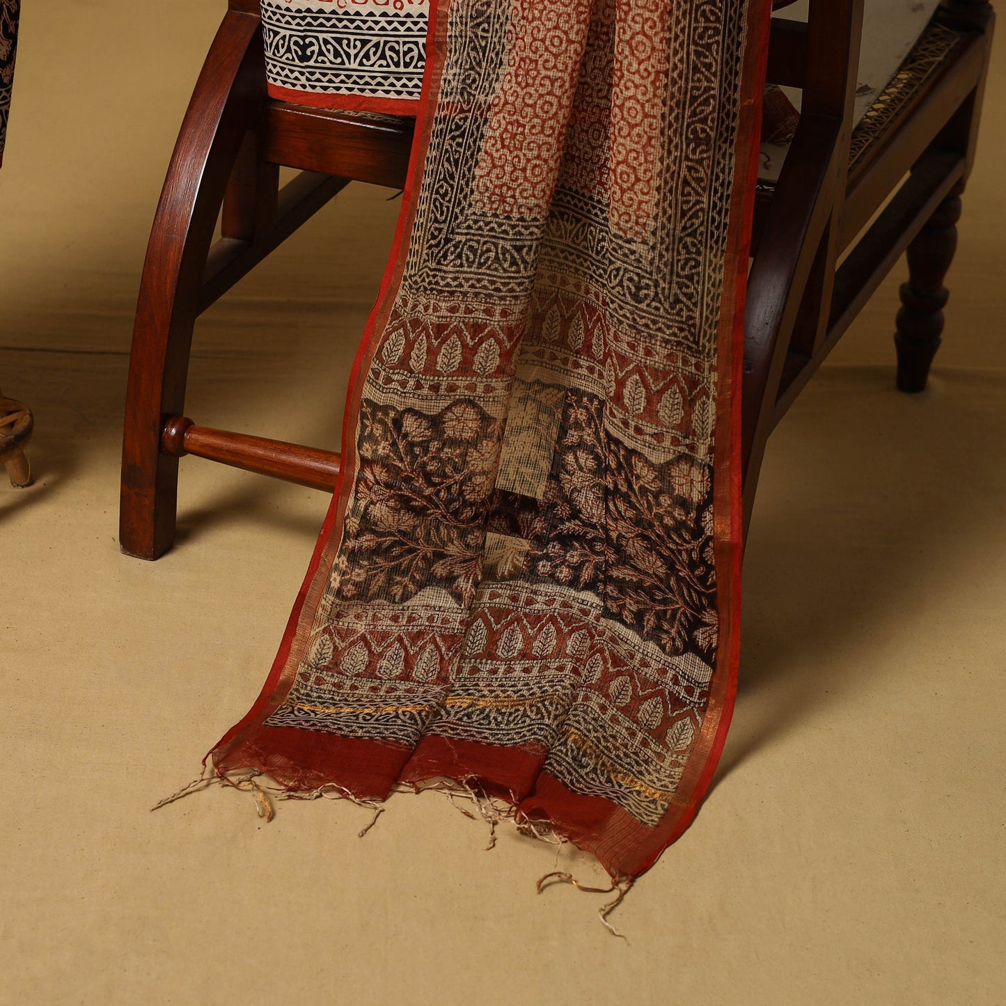 Natural dyed bagru cotton 3pc unstitched dress material 02