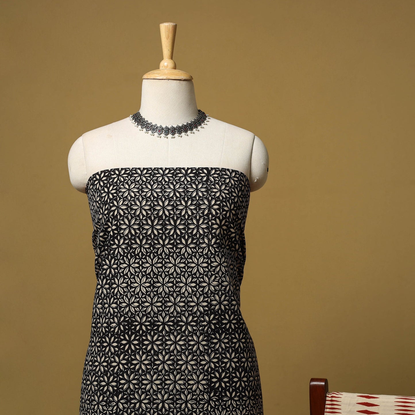 Natural dyed bagru cotton 3pc unstitched dress material 04