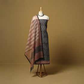 Natural dyed bagru cotton 3pc unstitched dress material 04
