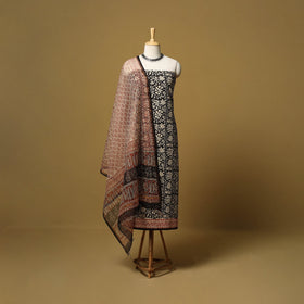 Natural dyed bagru cotton 3pc unstitched dress material 06