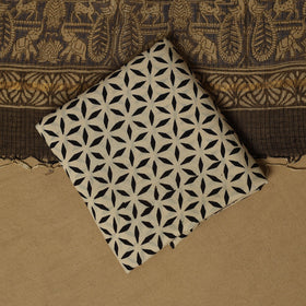 Natural dyed bagru cotton 3pc unstitched dress material 07