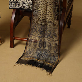 Natural dyed bagru cotton 3pc unstitched dress material 07