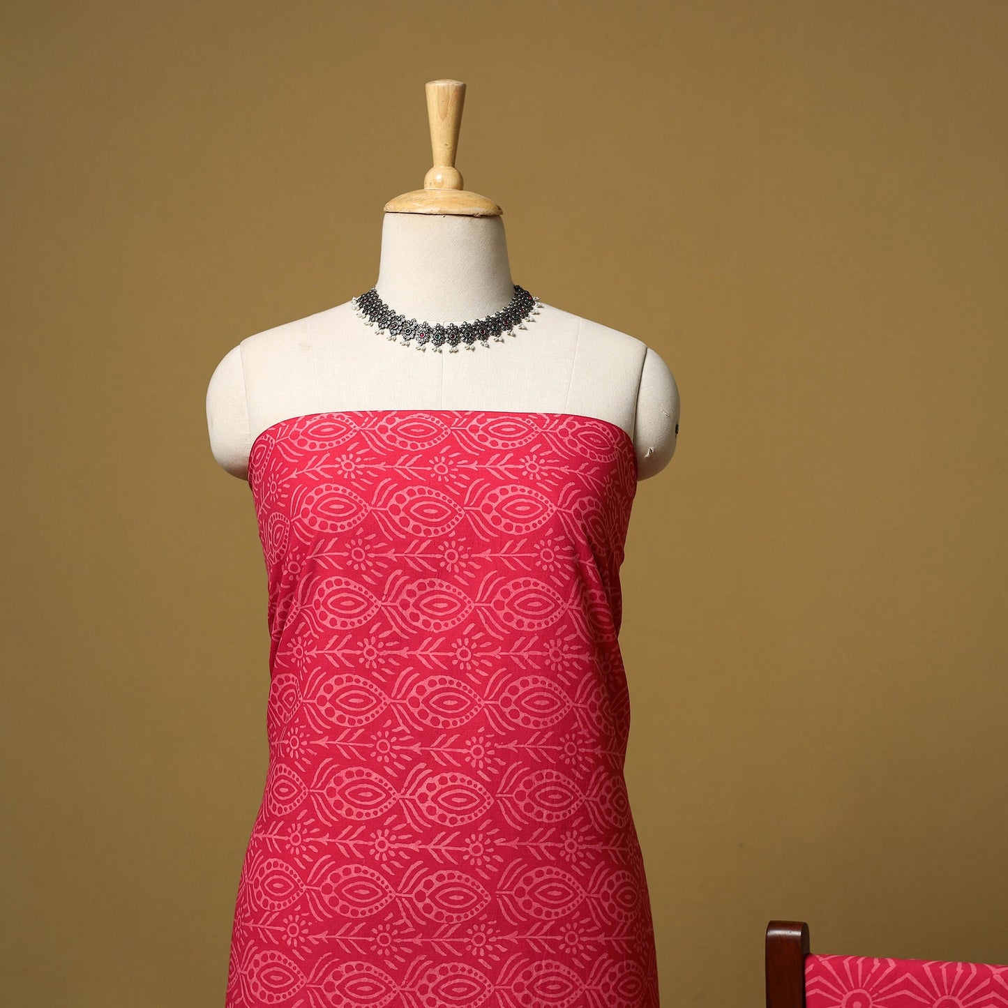 Natural dyed bagru cotton 3pc unstitched dress material 08