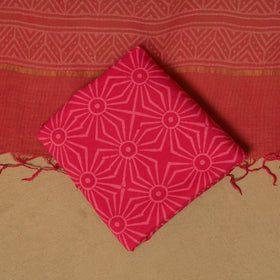 Natural dyed bagru cotton 3pc unstitched dress material 08