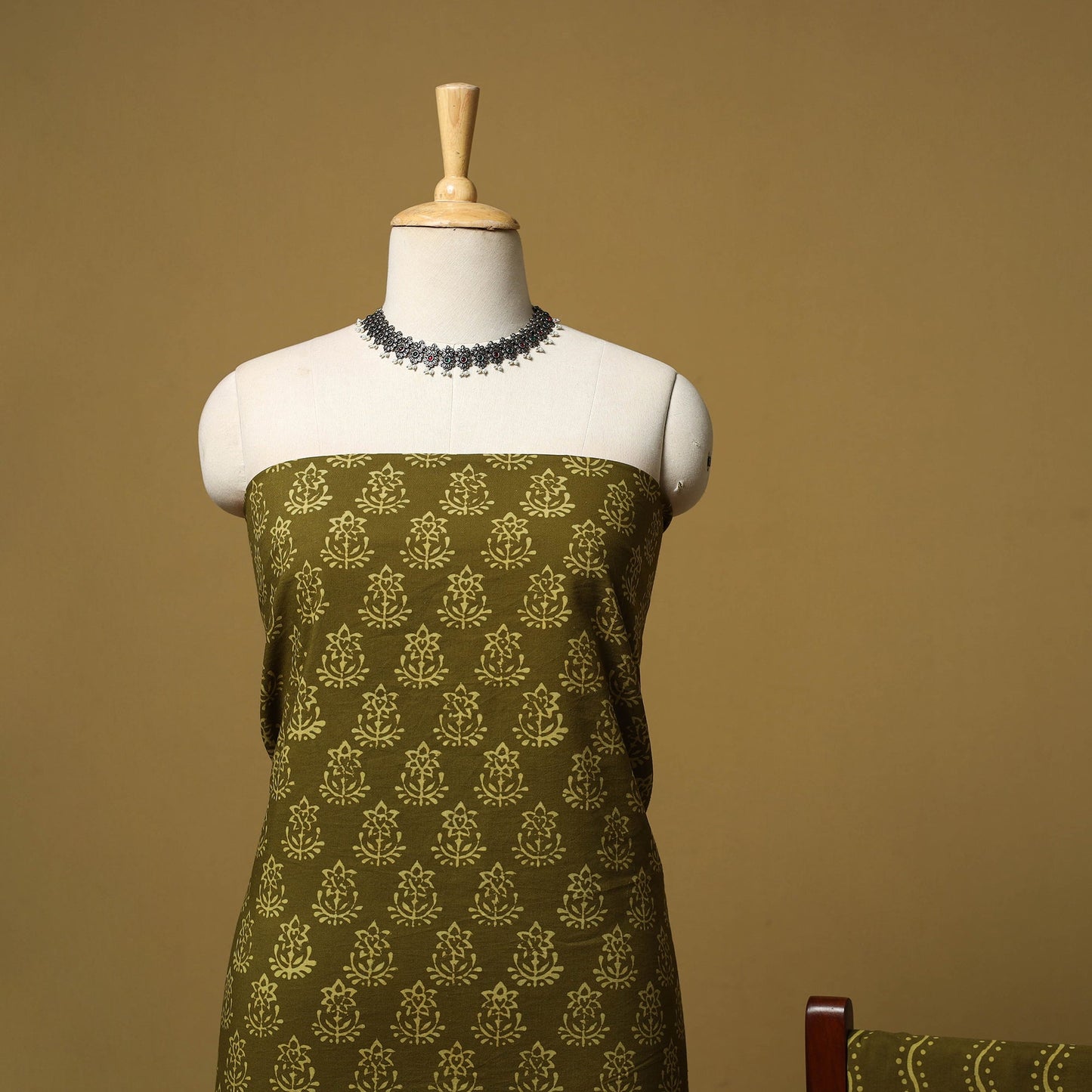 Natural dyed bagru cotton 3pc unstitched dress material 09