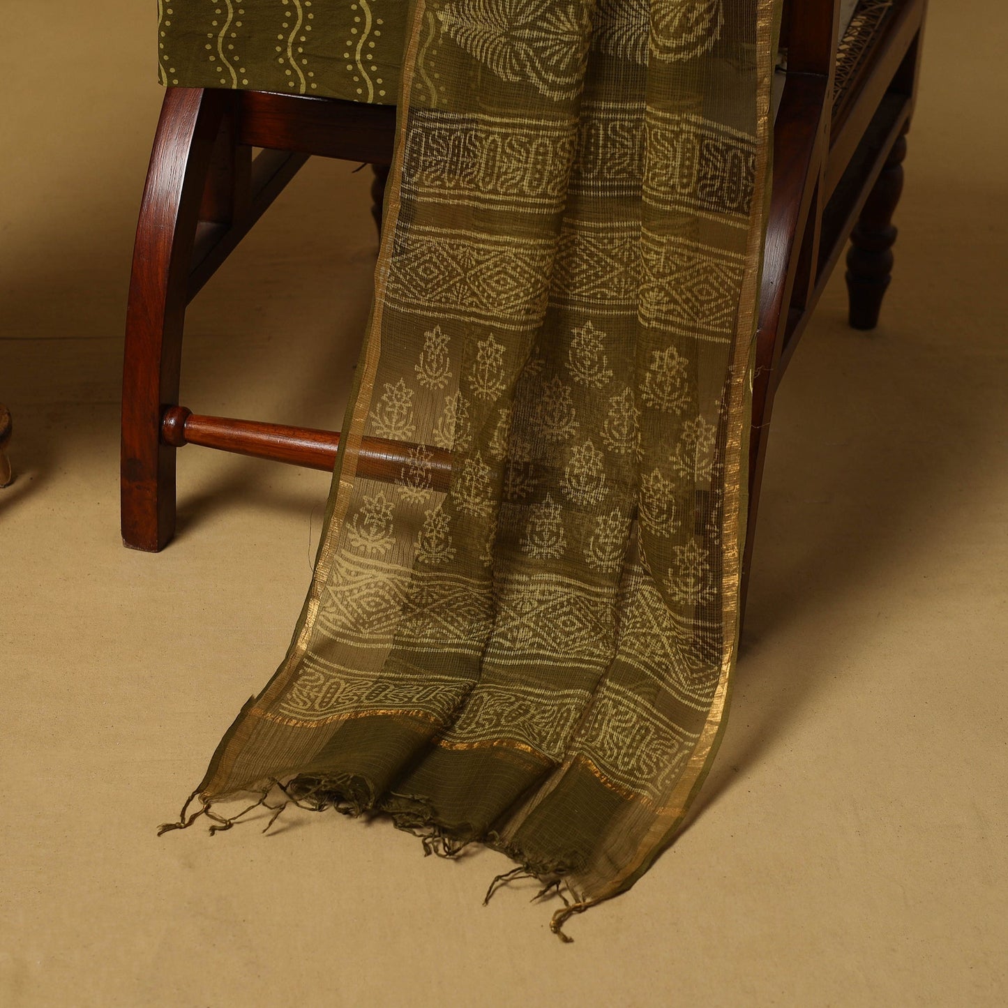 Natural dyed bagru cotton 3pc unstitched dress material 09