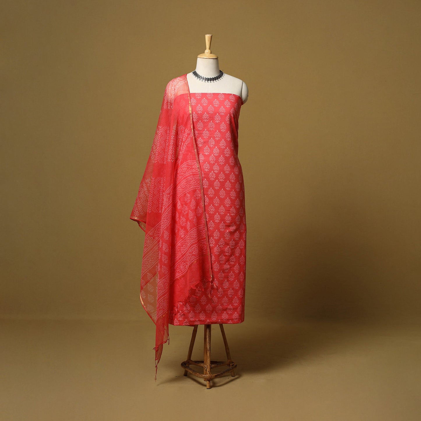 Natural dyed bagru cotton 3pc unstitched dress material 10