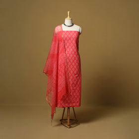 Natural dyed bagru cotton 3pc unstitched dress material 10