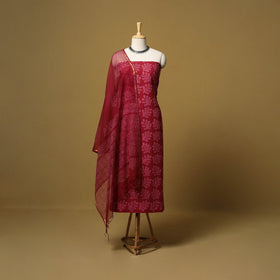 Natural dyed bagru cotton 3pc unstitched dress material 11