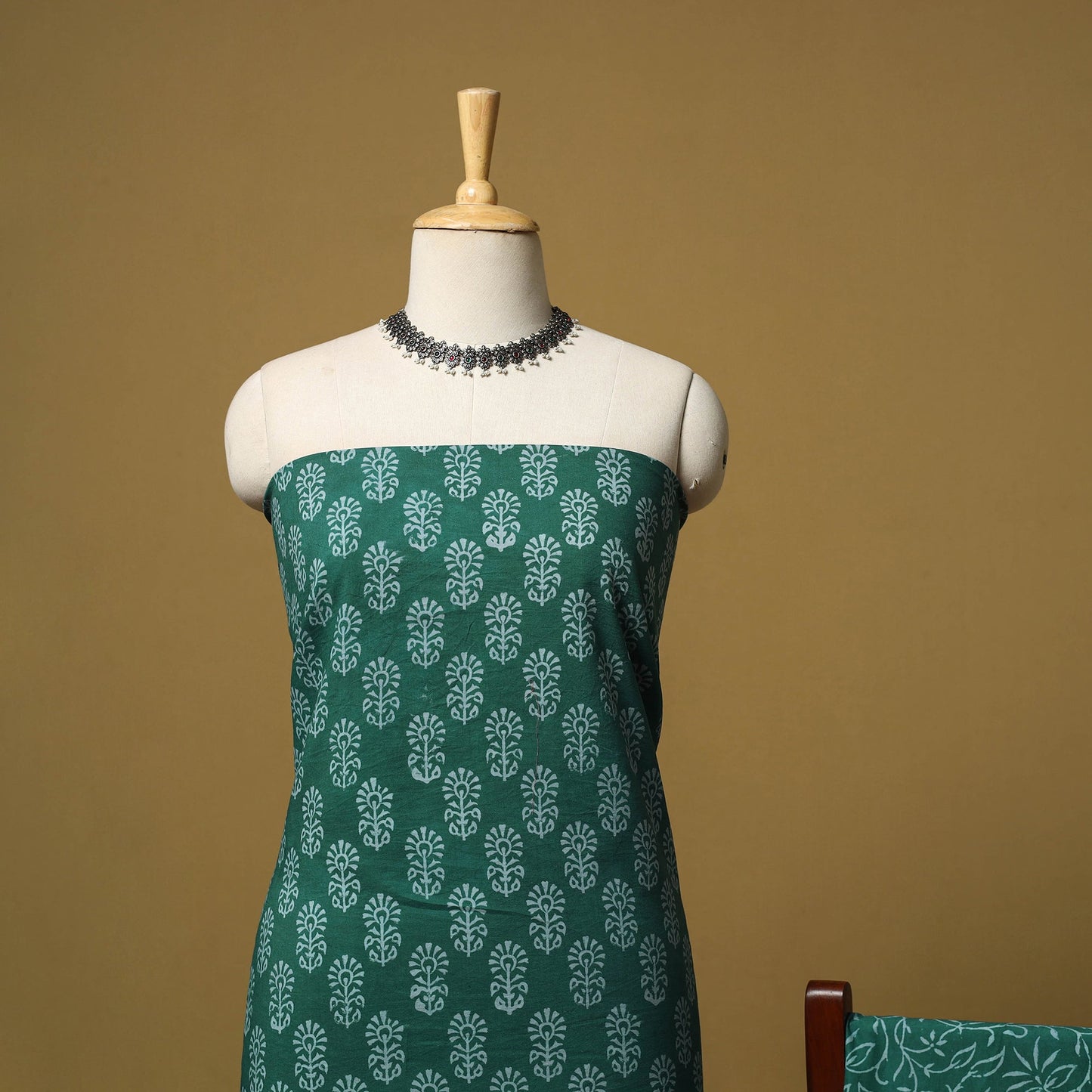 Natural dyed bagru cotton 3pc unstitched dress material 12