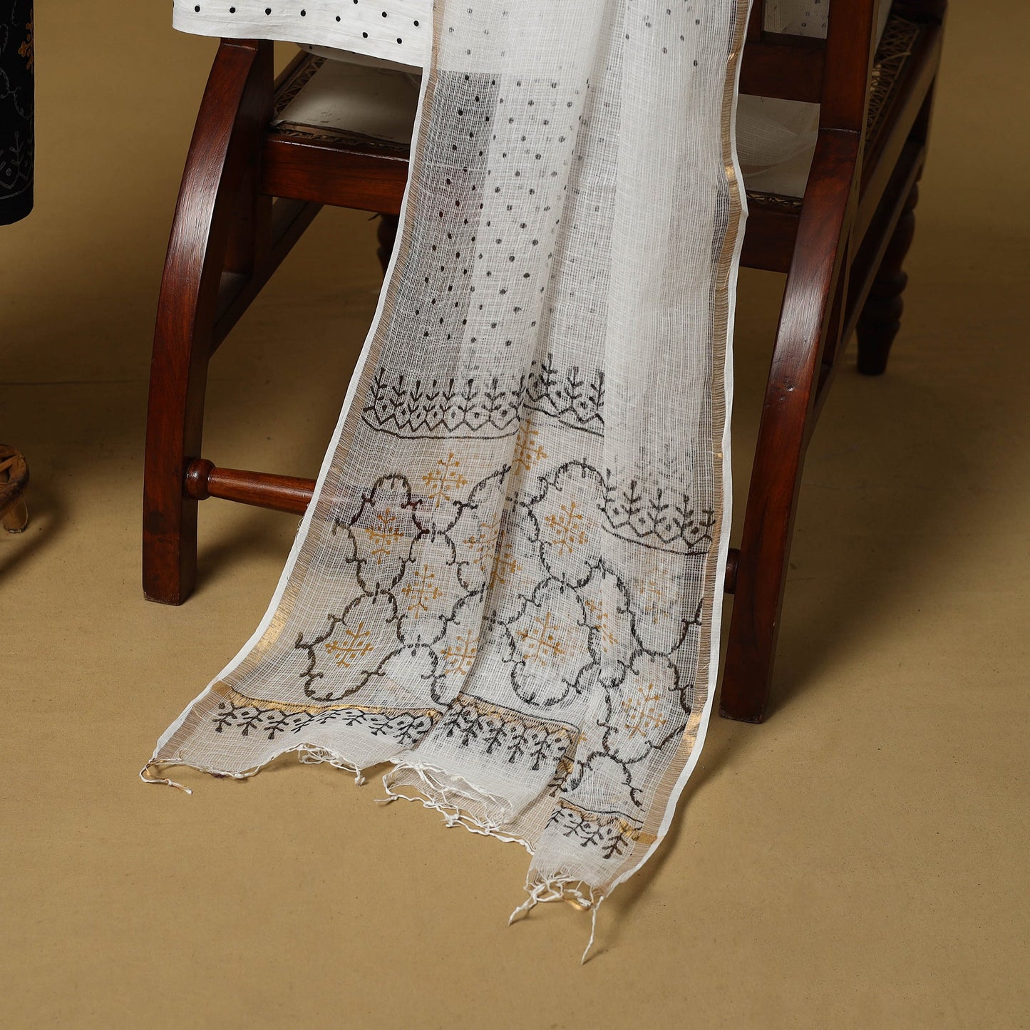 Natural dyed bagru cotton 3pc unstitched dress material 14