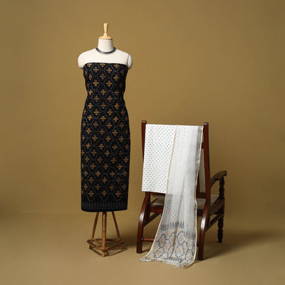 Natural dyed bagru cotton 3pc unstitched dress material 14