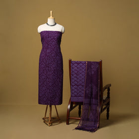 Natural dyed bagru cotton 3pc unstitched dress material 15