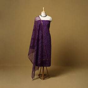 Natural dyed bagru cotton 3pc unstitched dress material 15