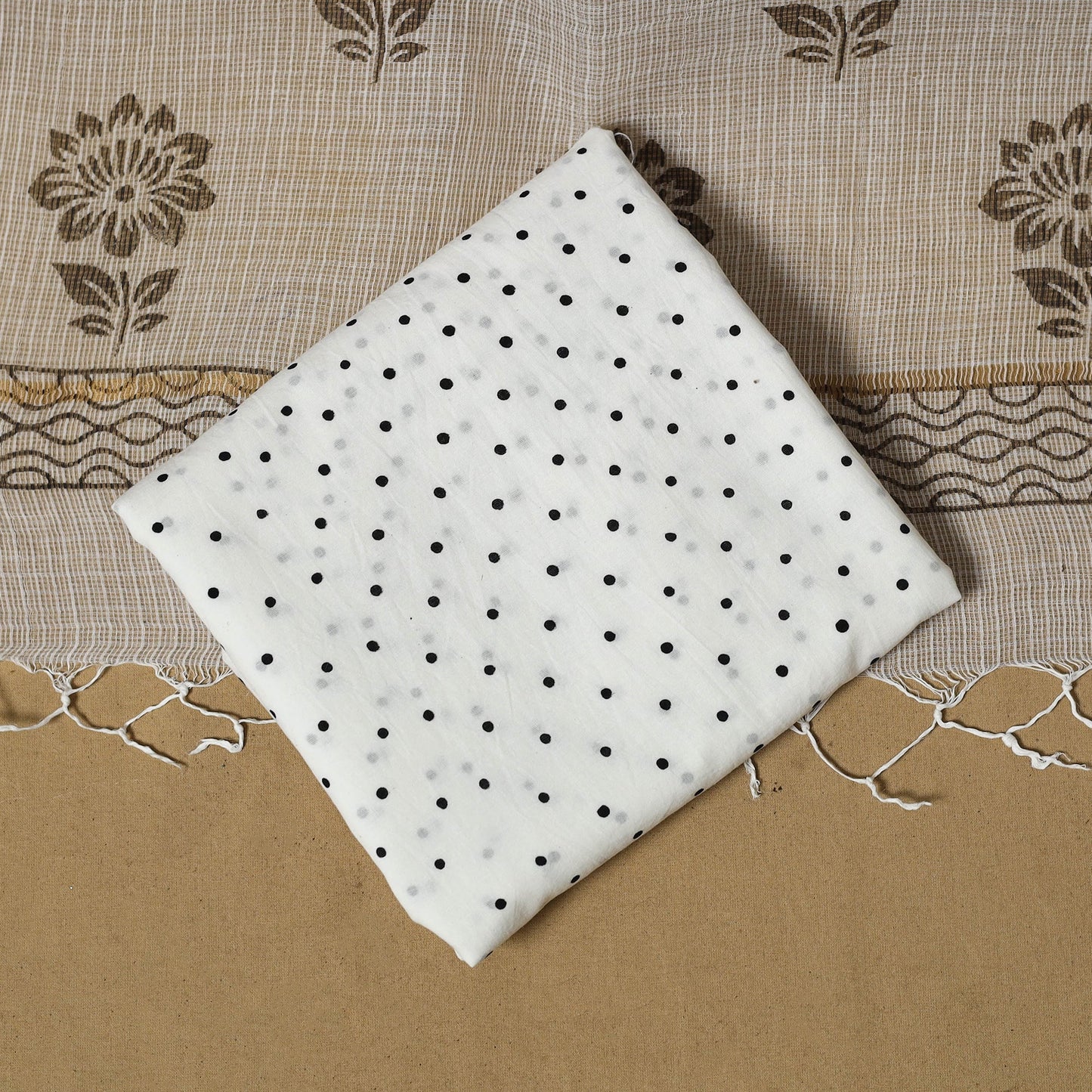 Natural dyed bagru cotton 3pc unstitched dress material 16