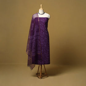 Natural dyed bagru cotton 3pc unstitched dress material 18