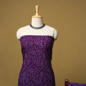 Natural dyed bagru cotton 3pc unstitched dress material 18