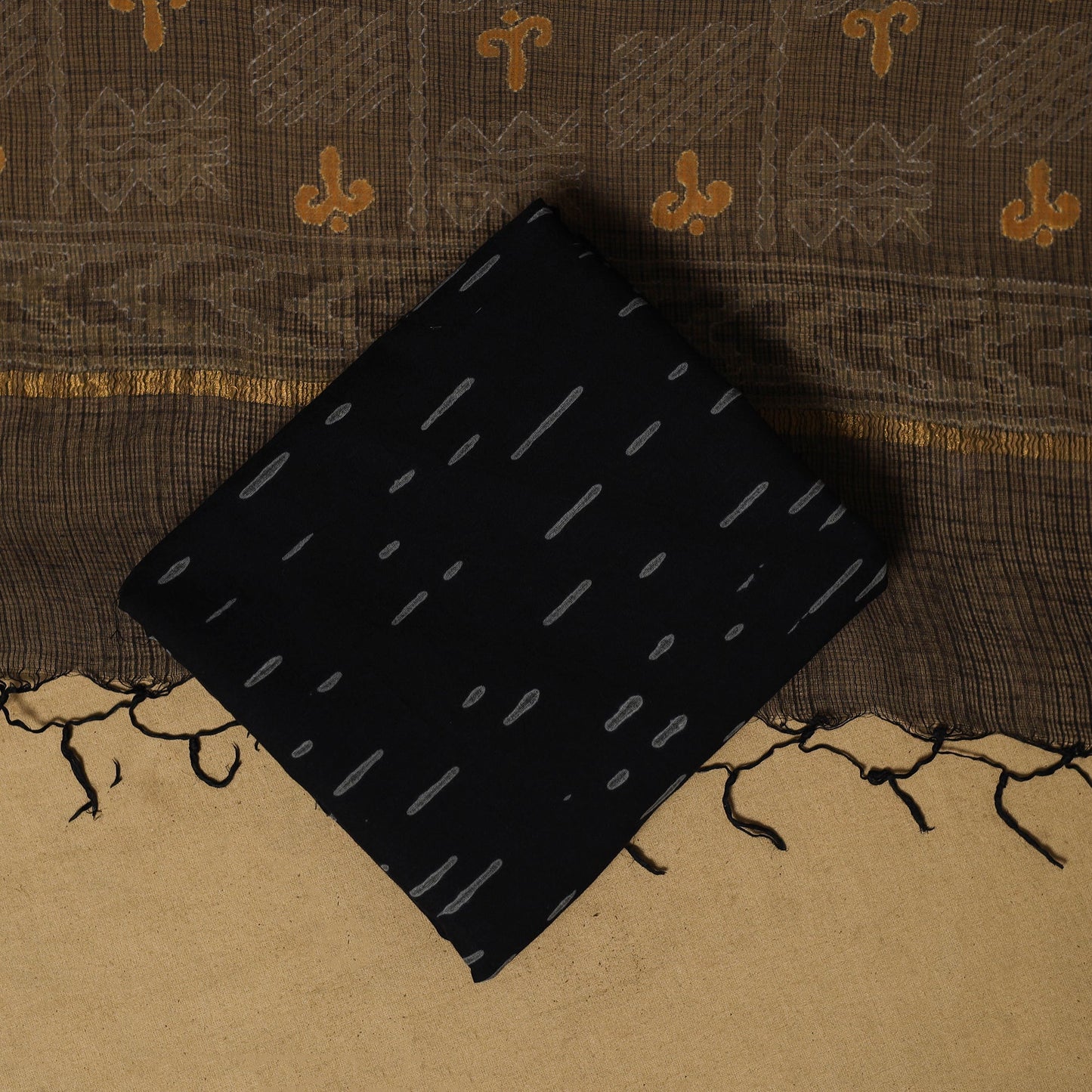 Natural dyed bagru cotton 3pc unstitched dress material 19