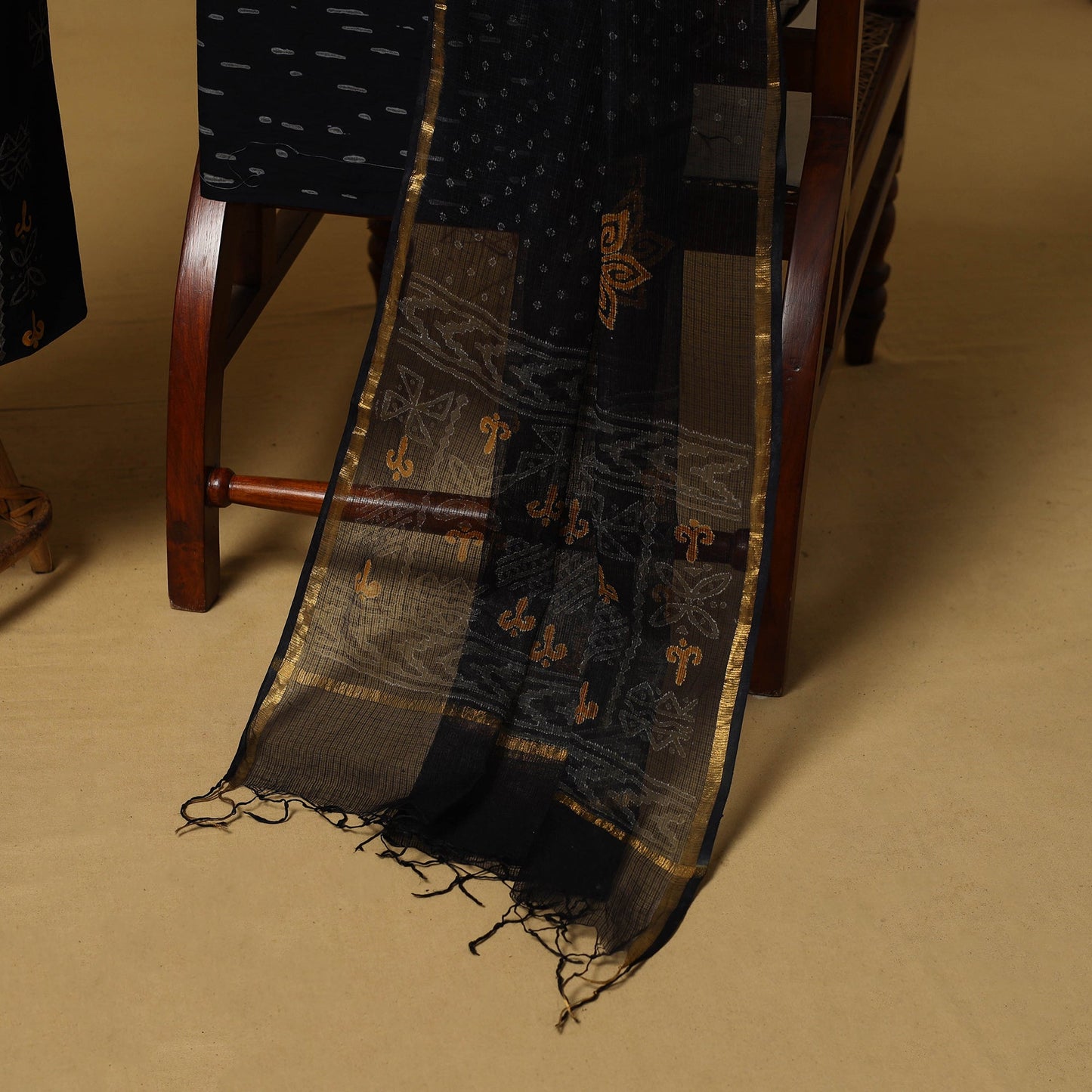 Natural dyed bagru cotton 3pc unstitched dress material 19