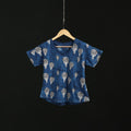 Natural dyed bindaas block art printed cotton v neck