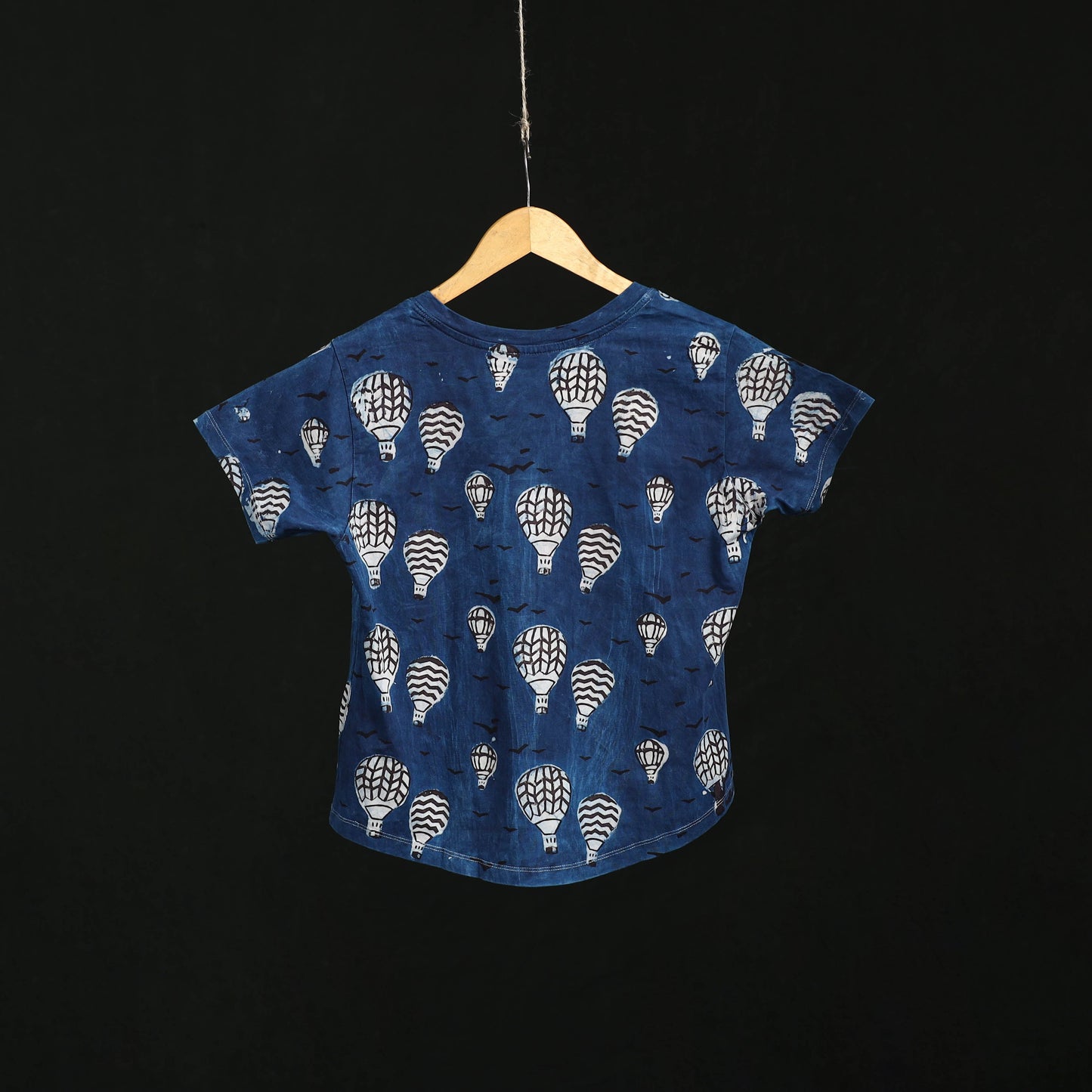 Natural dyed bindaas block art printed cotton v neck