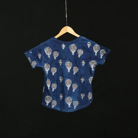 Natural dyed bindaas block art printed cotton v neck