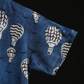 Natural dyed bindaas block art printed cotton v neck