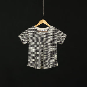 Natural dyed bindaas block art printed cotton v neck