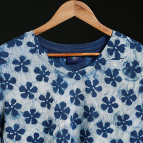 Natural dyed bindaas block art printed cotton v neck