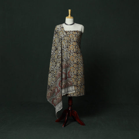 Natural dyed block print cotton pedana kalamkari 2pc