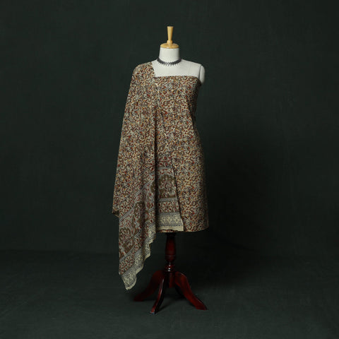 Natural dyed block print cotton pedana kalamkari 2pc