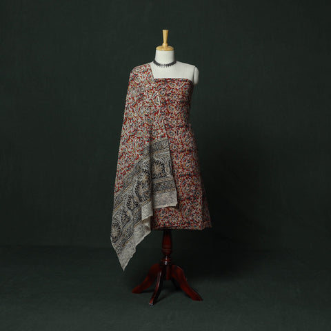 Natural dyed block print cotton pedana kalamkari 2pc