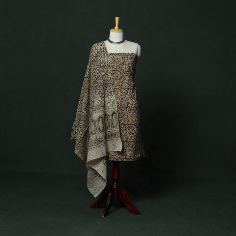 Natural dyed block print cotton pedana kalamkari 2pc