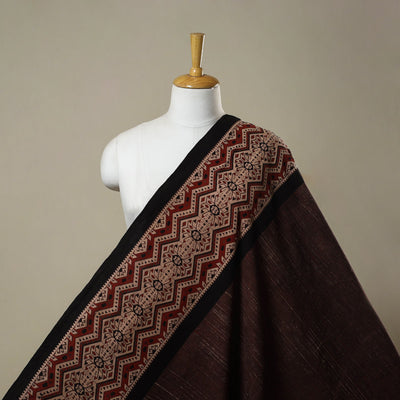 Natural dyed brush design cotton fabric 01 - handcrafted