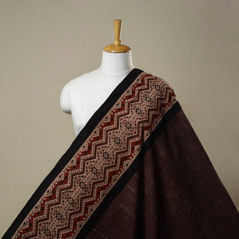 Natural dyed brush design cotton fabric 01 - handcrafted