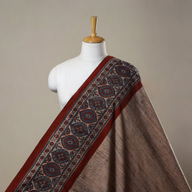 Natural dyed brush design cotton fabric 02 - handcrafted