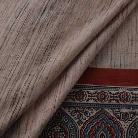 Natural dyed brush design cotton fabric 02 - handcrafted