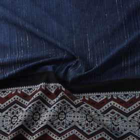 Natural dyed brush design cotton fabric 03 - handcrafted