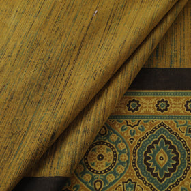 Natural dyed brush design cotton fabric 04 - handcrafted