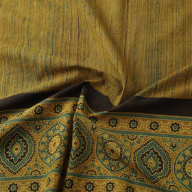 Natural dyed brush design cotton fabric 04 - handcrafted