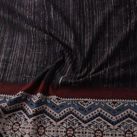 Natural dyed brush design cotton fabric 05 - handcrafted