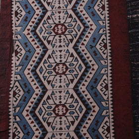 Natural dyed brush design cotton fabric 05 - handcrafted