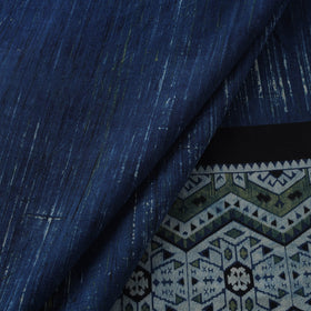 Natural dyed brush design cotton fabric 07 - handcrafted