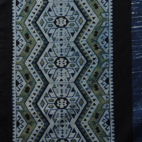 Natural dyed brush design cotton fabric 07 - handcrafted