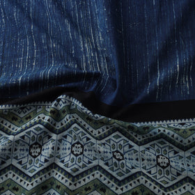 Natural dyed brush design cotton fabric 07 - handcrafted