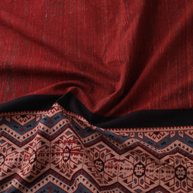 Natural dyed brush design cotton fabric 09 - handcrafted